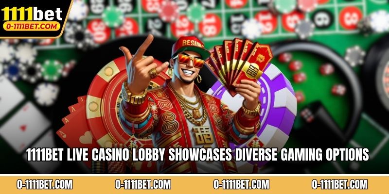 1111BET Live Casino lobby showcases diverse gaming options