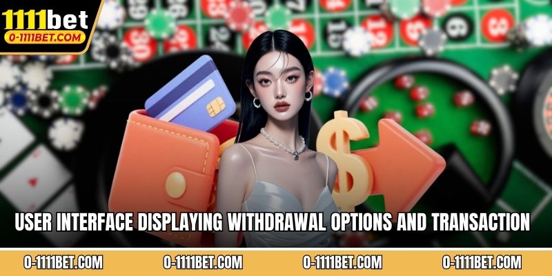 User interface displaying withdrawal options and transaction status clearly